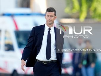 Thiago Motta head coach of Juventus FC looks on during the Serie A Enilive match between Empoli FC and Juventus FC at Stadio Carlo Castellan...