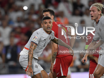 Victor Palsson of Iceland   during the UEFA Nations League 2024/25 League B Group B4 match between Turkiye and Iceland at Gursel Aksel Stadi...