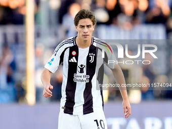 Kenan Yildiz of Juventus FC looks on during the Serie A Enilive match between Empoli FC and Juventus FC at Stadio Carlo Castellani on Septem...