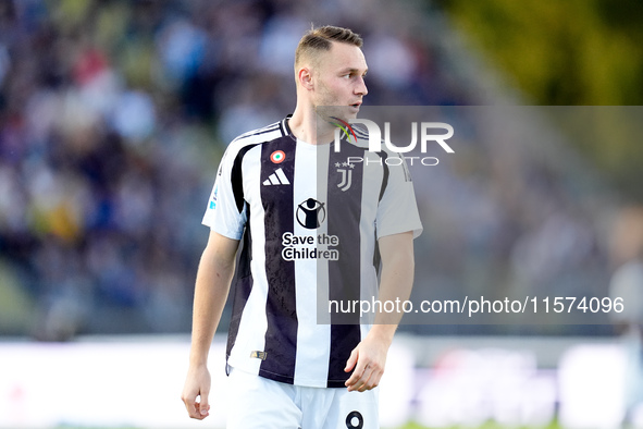 Teun Koopmeiners of Juventus FC looks on during the Serie A Enilive match between Empoli FC and Juventus FC at Stadio Carlo Castellani on Se...