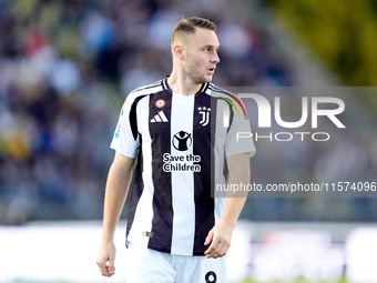 Teun Koopmeiners of Juventus FC looks on during the Serie A Enilive match between Empoli FC and Juventus FC at Stadio Carlo Castellani on Se...