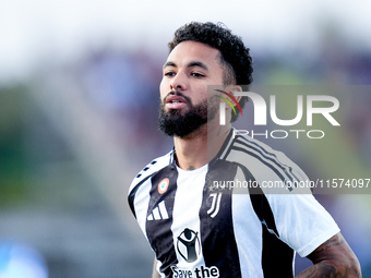 Douglas Luiz of Juventus FC looks on during the Serie A Enilive match between Empoli FC and Juventus FC at Stadio Carlo Castellani on Septem...