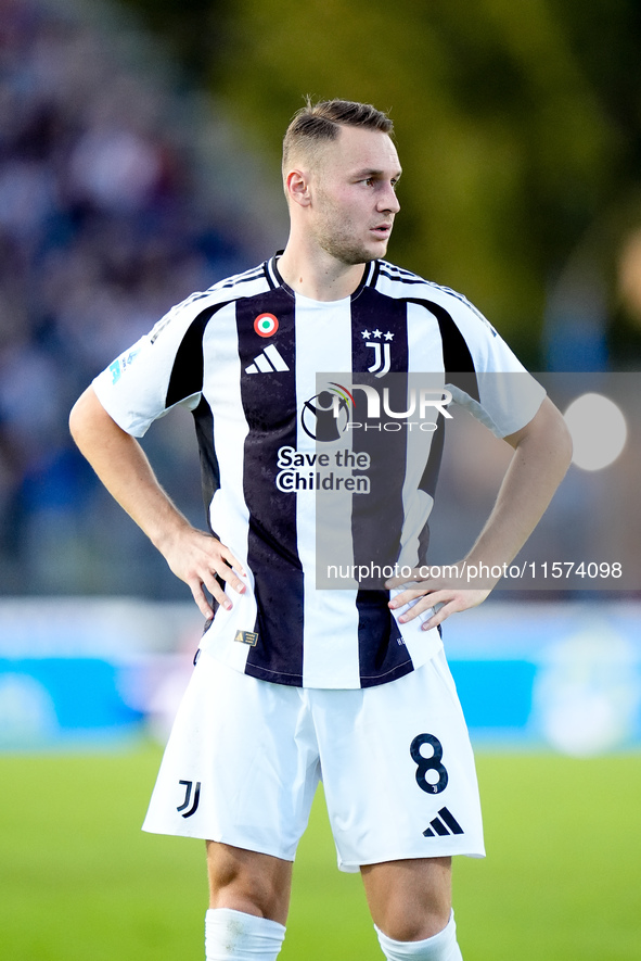 Teun Koopmeiners of Juventus FC looks on during the Serie A Enilive match between Empoli FC and Juventus FC at Stadio Carlo Castellani on Se...