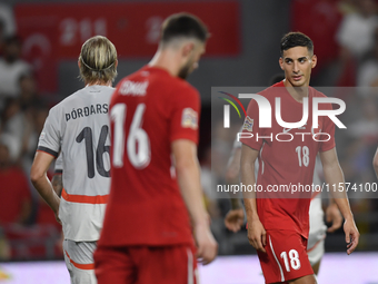 Mert Muldur of Turkey  during the UEFA Nations League 2024/25 League B Group B4 match between Turkiye and Iceland at Gursel Aksel Stadium on...