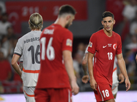 Mert Muldur of Turkey  during the UEFA Nations League 2024/25 League B Group B4 match between Turkiye and Iceland at Gursel Aksel Stadium on...