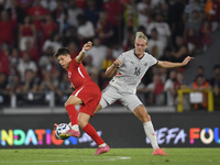 Stefan Teitur Thordarson of Iceland and Arda Guler of Turkey  during the UEFA Nations League 2024/25 League B Group B4 match between Turkiye...