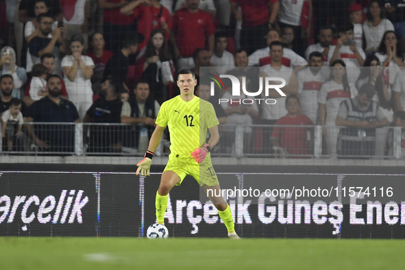 Hakon Rafn Valdimarsson of Iceland  during the UEFA Nations League 2024/25 League B Group B4 match between Turkiye and Iceland at Gursel Aks...