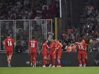 Kerem Akturkoglu of Turkey celebrates after scoring  during the UEFA Nations League 2024/25 League B Group B4 match between Turkiye and Icel...