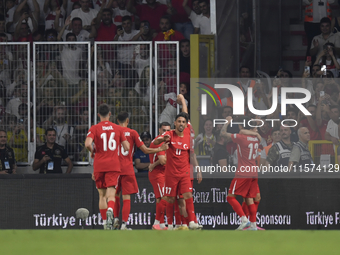 Kerem Akturkoglu of Turkey celebrates after scoring  during the UEFA Nations League 2024/25 League B Group B4 match between Turkiye and Icel...