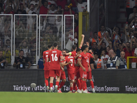 Kerem Akturkoglu of Turkey celebrates after scoring  during the UEFA Nations League 2024/25 League B Group B4 match between Turkiye and Icel...