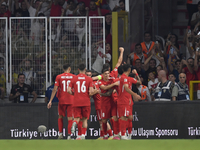 Kerem Akturkoglu of Turkey celebrates after scoring  during the UEFA Nations League 2024/25 League B Group B4 match between Turkiye and Icel...