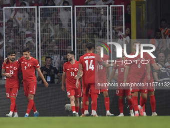 Kerem Akturkoglu of Turkey celebrates after scoring  during the UEFA Nations League 2024/25 League B Group B4 match between Turkiye and Icel...