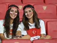 Turkish fans in action  during the UEFA Nations League 2024/25 League B Group B4 match between Turkiye and Iceland at Gursel Aksel Stadium o...