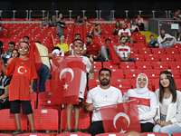 Turkish fans in action  during the UEFA Nations League 2024/25 League B Group B4 match between Turkiye and Iceland at Gursel Aksel Stadium o...