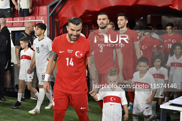 Abdulkerim Bardakci and Merih Demiral of Turkey   during the UEFA Nations League 2024/25 League B Group B4 match between Turkiye and Iceland...