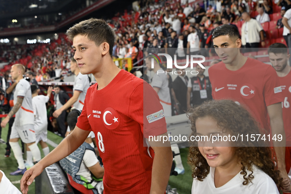 Arda Guler of Turkey    during the UEFA Nations League 2024/25 League B Group B4 match between Turkiye and Iceland at Gursel Aksel Stadium o...