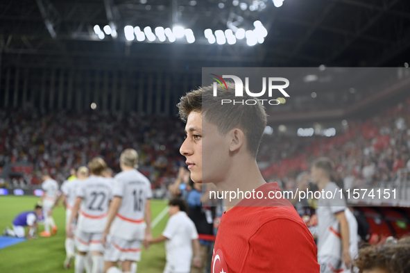 Arda Guler of Turkey    during the UEFA Nations League 2024/25 League B Group B4 match between Turkiye and Iceland at Gursel Aksel Stadium o...