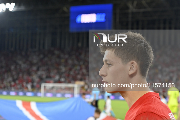 Arda Guler of Turkey    during the UEFA Nations League 2024/25 League B Group B4 match between Turkiye and Iceland at Gursel Aksel Stadium o...