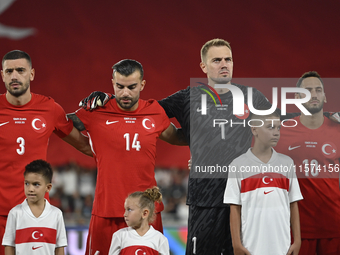 Merih Demiral, Abdulkerim Bardakci, Mert Gunok and Hakan Calhanoglu of Turkey  during the UEFA Nations League 2024/25 League B Group B4 matc...