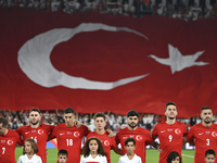 Kerem Akturkoglu, Ismail Yuksek, Mert Muldur, Arda Guler, Eren Elmali, Umut Nayir and Merih Demiral of Turkey  during the UEFA Nations Leagu...