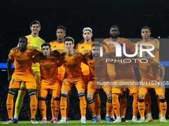 Real Madrid line upo during the La Liga match between Real Sociedad de Futbol and Real Madrid CF at Reale Arena on September 15, 2024 in San...