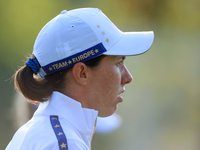 GAINESVILLE, VIRGINIA - SEPTEMBER 14: Carlota Ciganda of Team Europe walks on the 7th fairay during Day Two of the Solheim Cup at Robert Tre...