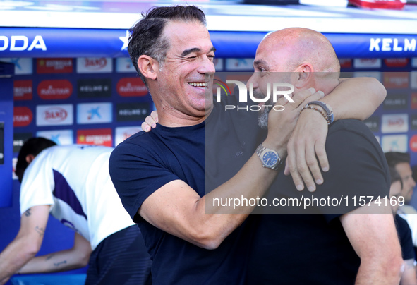 Manolo Gonzalez and Luis Garcia coach during the match between RCD Espanyol and Deportivo Alaves, corresponding to week 5 of LaLiga EA Sport...