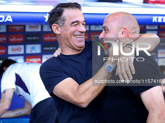 Manolo Gonzalez and Luis Garcia coach during the match between RCD Espanyol and Deportivo Alaves, corresponding to week 5 of LaLiga EA Sport...