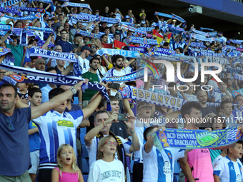 RCD Espanyol supporters during the match between RCD Espanyol and Deportivo Alaves in Barcelona, Spain, on September 14, 2024. (