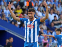 Javi Puado plays during the match between RCD Espanyol and Deportivo Alaves, corresponding to week 5 of LaLiga EA Sports, at the RCDE Stadiu...