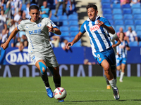 Alejo Veliz and Abdel Abqar play during the match between RCD Espanyol and Deportivo Alaves, corresponding to week 5 of LaLiga EA Sports, at...