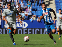 Alejo Veliz and Abdel Abqar play during the match between RCD Espanyol and Deportivo Alaves, corresponding to week 5 of LaLiga EA Sports, at...