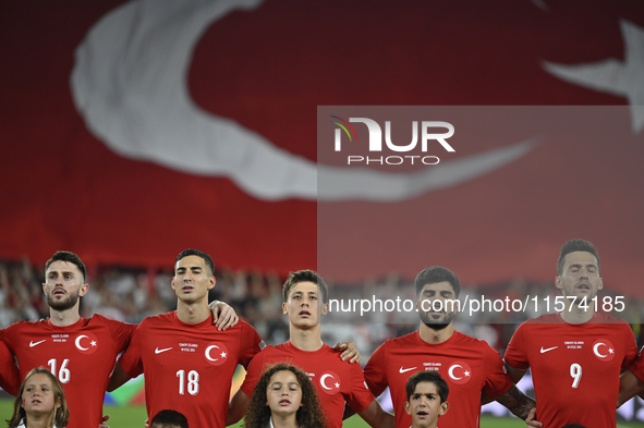 Ismail Yuksek, Mert Muldur, Arda Guler, Eren Elmali and Umut Nayir of Turkey  during the UEFA Nations League 2024/25 League B Group B4 match...