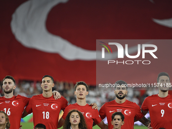 Ismail Yuksek, Mert Muldur, Arda Guler, Eren Elmali and Umut Nayir of Turkey  during the UEFA Nations League 2024/25 League B Group B4 match...