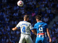 Alejo Veliz and Aleksandar Sedlar play during the match between RCD Espanyol and Deportivo Alaves, corresponding to week 5 of LaLiga EA Spor...