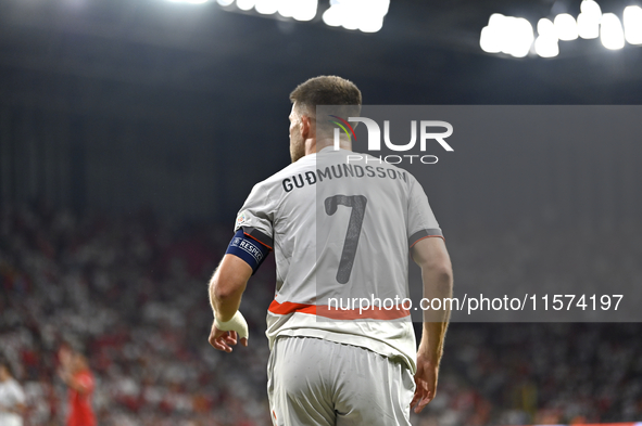 Johann Gudmundsson of Iceland   during the UEFA Nations League 2024/25 League B Group B4 match between Turkiye and Iceland at Gursel Aksel S...