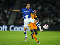 Takefusa Kubo right winger of Real Sociedad and Japan during the La Liga match between Real Sociedad de Futbol and Real Madrid CF at Reale A...