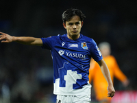 Takefusa Kubo right winger of Real Sociedad and Japan during the La Liga match between Real Sociedad de Futbol and Real Madrid CF at Reale A...