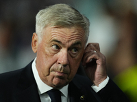 Carlo Ancelotti head coach of Real Madrid during the La Liga match between Real Sociedad de Futbol and Real Madrid CF at Reale Arena on Sept...