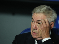 Carlo Ancelotti head coach of Real Madrid during the La Liga match between Real Sociedad de Futbol and Real Madrid CF at Reale Arena on Sept...