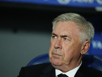 Carlo Ancelotti head coach of Real Madrid during the La Liga match between Real Sociedad de Futbol and Real Madrid CF at Reale Arena on Sept...