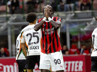 Tammy Abraham plays during the Serie A match between AC Milan and Venezia FC in Milano, Italy, on September 14, 2024, at Stadio Giuseppe Mea...