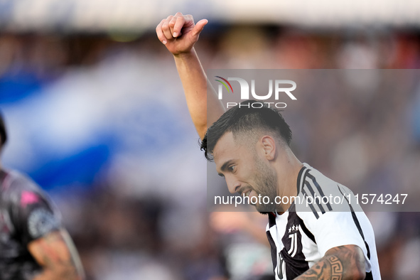 Nicolas Gonzalez of Juventus FC gestures during the Serie A Enilive match between Empoli FC and Juventus FC at Stadio Carlo Castellani on Se...