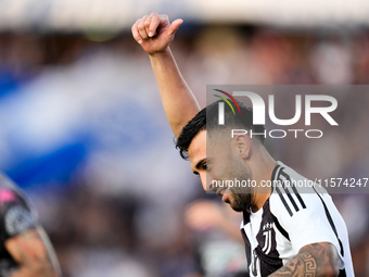 Nicolas Gonzalez of Juventus FC gestures during the Serie A Enilive match between Empoli FC and Juventus FC at Stadio Carlo Castellani on Se...