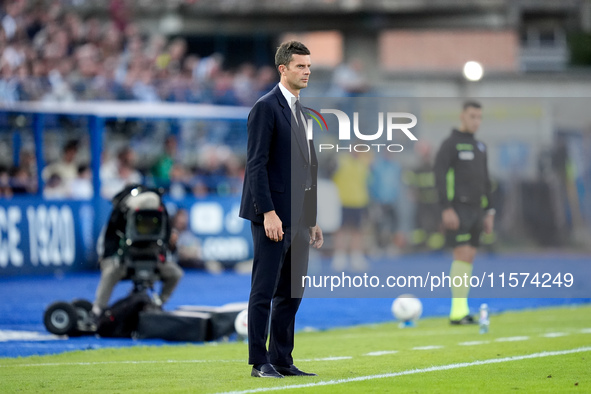 Thiago Motta head coach of Juventus FC looks on during the Serie A Enilive match between Empoli FC and Juventus FC at Stadio Carlo Castellan...