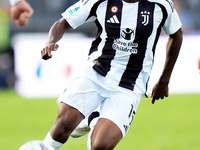 Pierre Kalulu of Juventus FC in action during the Serie A Enilive match between Empoli FC and Juventus FC at Stadio Carlo Castellani on Sept...