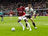 Tammy Abraham plays during the Serie A match between AC Milan and Venezia FC in Milano, Italy, on September 14, 2024, at Stadio Giuseppe Mea...