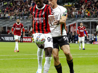 Tammy Abraham plays during the Serie A match between AC Milan and Venezia FC in Milano, Italy, on September 14, 2024, at Stadio Giuseppe Mea...