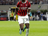 Tammy Abraham plays during the Serie A match between AC Milan and Venezia FC in Milano, Italy, on September 14, 2024, at Stadio Giuseppe Mea...