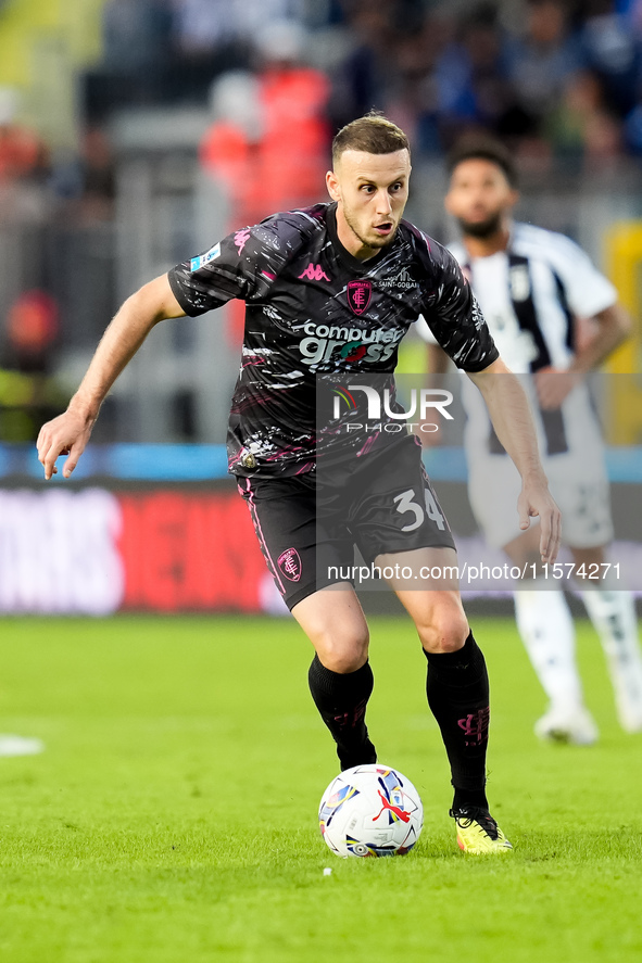 Ardian Ismajli of Empoli FC during the Serie A Enilive match between Empoli FC and Juventus FC at Stadio Carlo Castellani on September 14, 2...